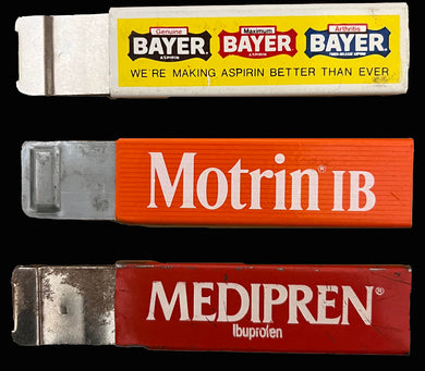 VINTAGE OTC PHARMACEUTICAL BOX CUTTER 3-PACK